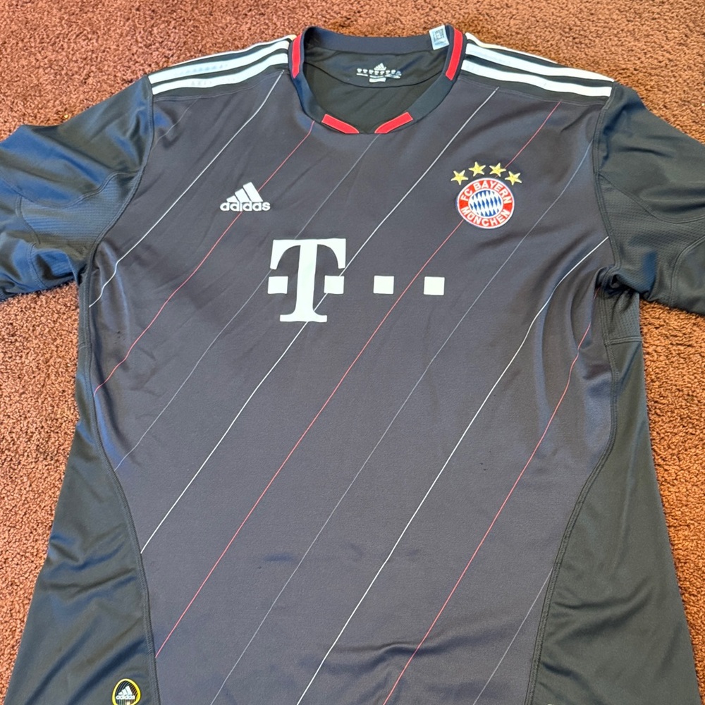 Adidas FC Bayern Munchen Dark Gray Jersey with Red Highlights